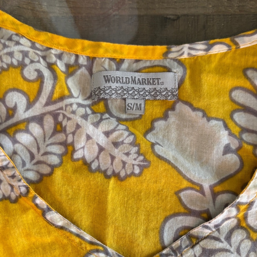 World Market Yellow Boho Soft Floral Dress 🤩 - Picture 7 of 8